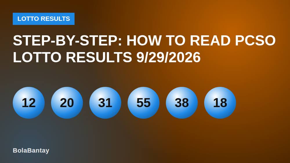 Step-by-Step: How to Read PCSO Lotto Results 9/29/2026